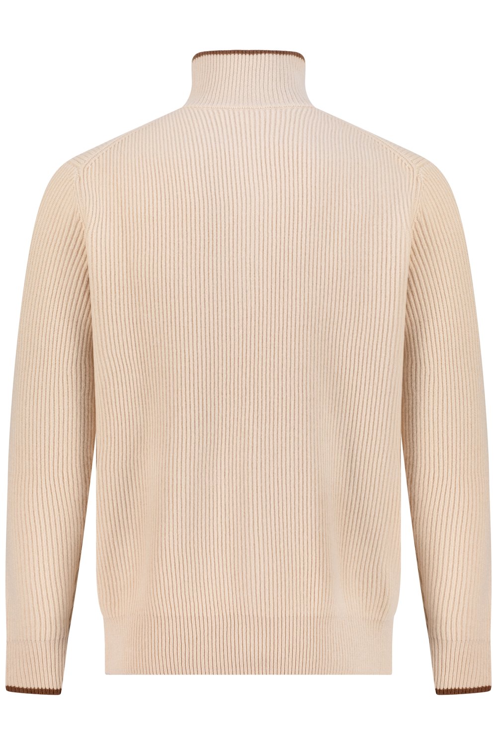 بلوفر صوف ميرينو بسحاب كامل - كريمي بيج