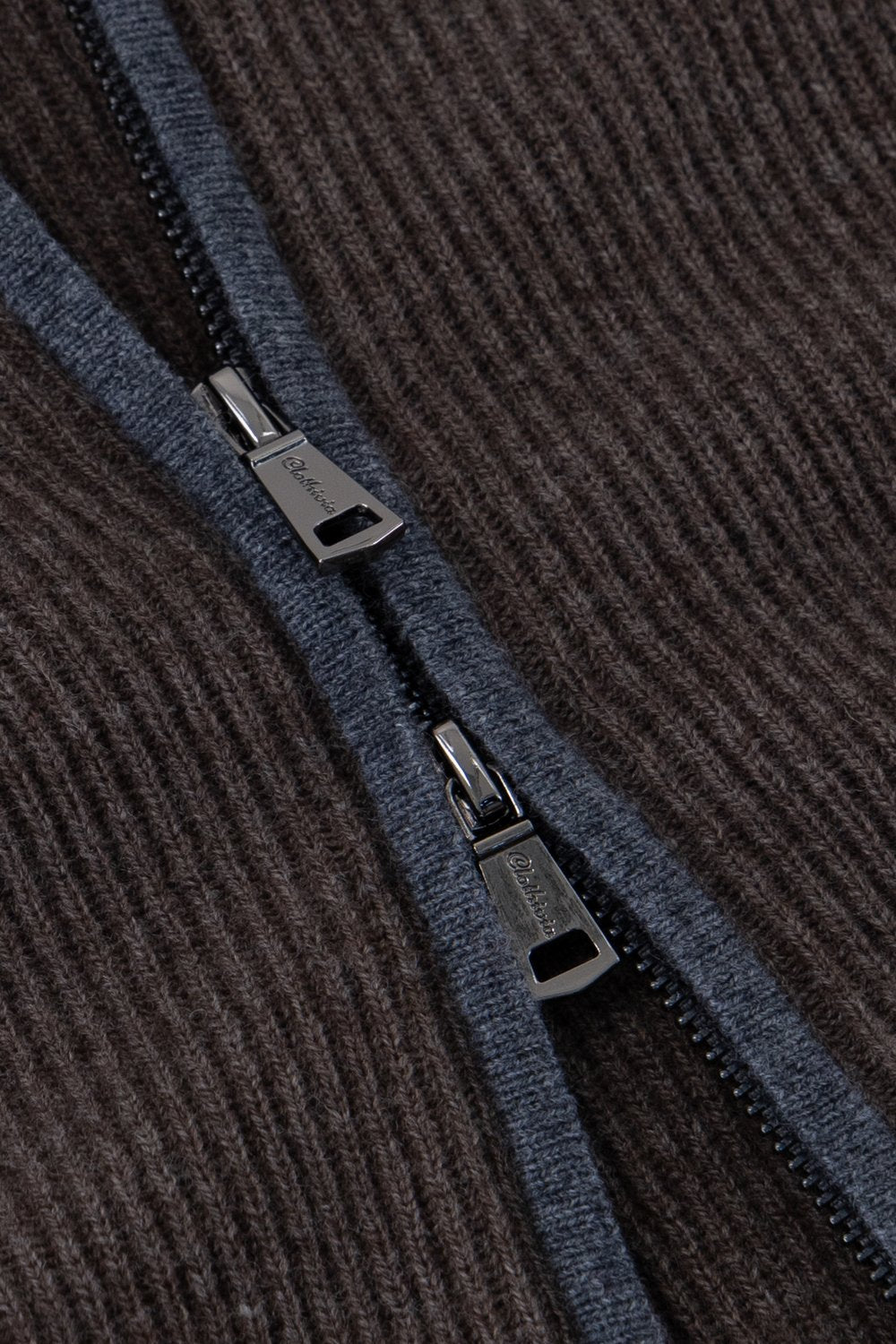 بلوفر أطفال صوف ميرينو بسحاب كامل - بني غامق