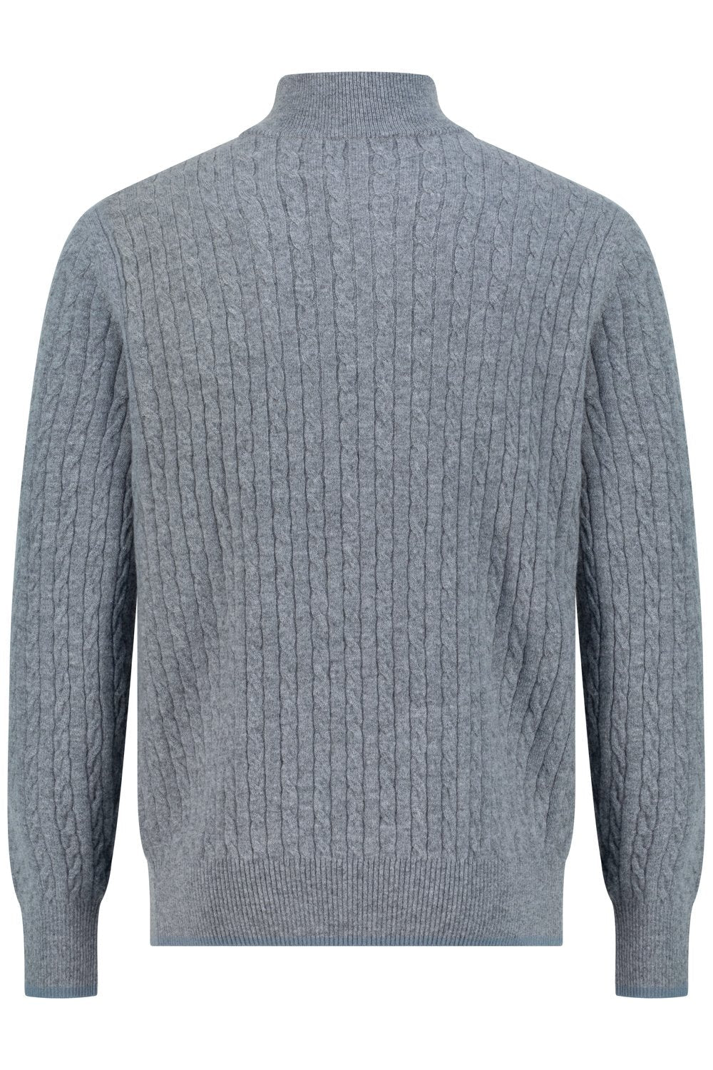 Cashmere  half zip  cable  sweater slate 
 storm