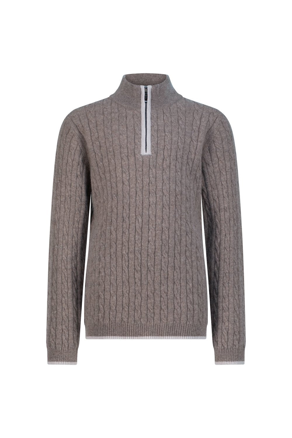 Kid's cashmere half zip cable alaxa
 albatross