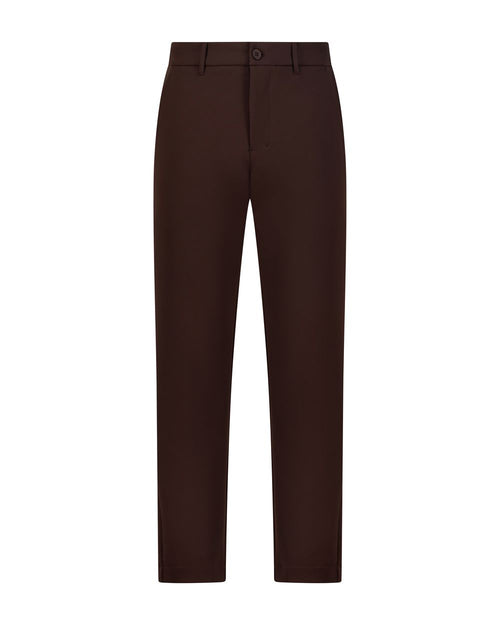Compact nylon trousers coffee bean