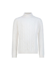 بلوفر أطفال كشمير هاي نيك - كريمي