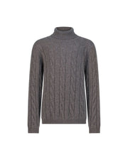 بلوفر أطفال كشمير هاي نيك - رمادي فاتح