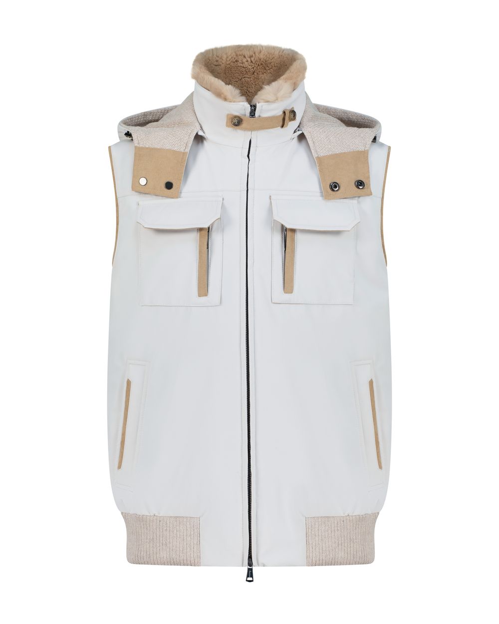 Lunaro contrast vest sandstone cream