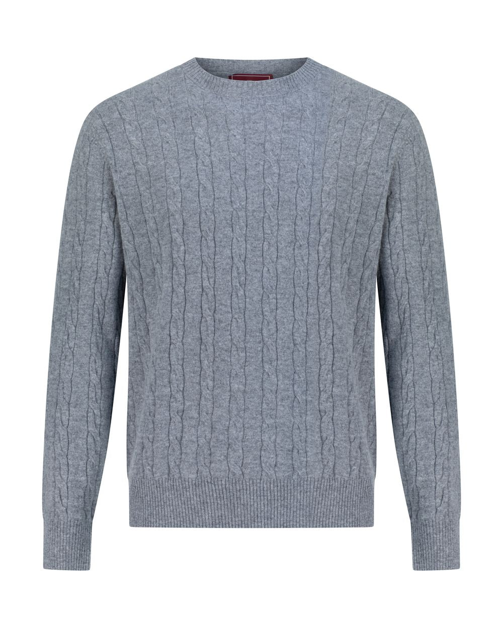 Cashmere  round neck  cable  sweater slate