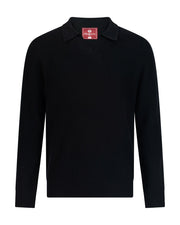 Open collar rib merino wool sweater gravity