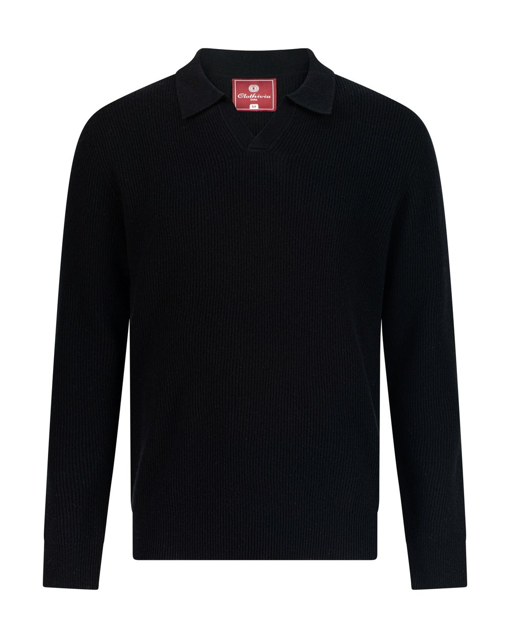 Open collar rib merino wool sweater gravity
