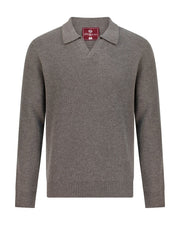 Open collar rib merino wool sweater vapor