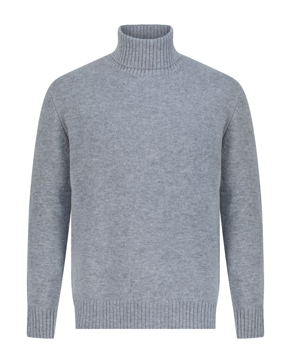 Rib turtle neck merino wool sweater smoke