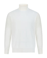 Turtle neck merino wool sweater cream white