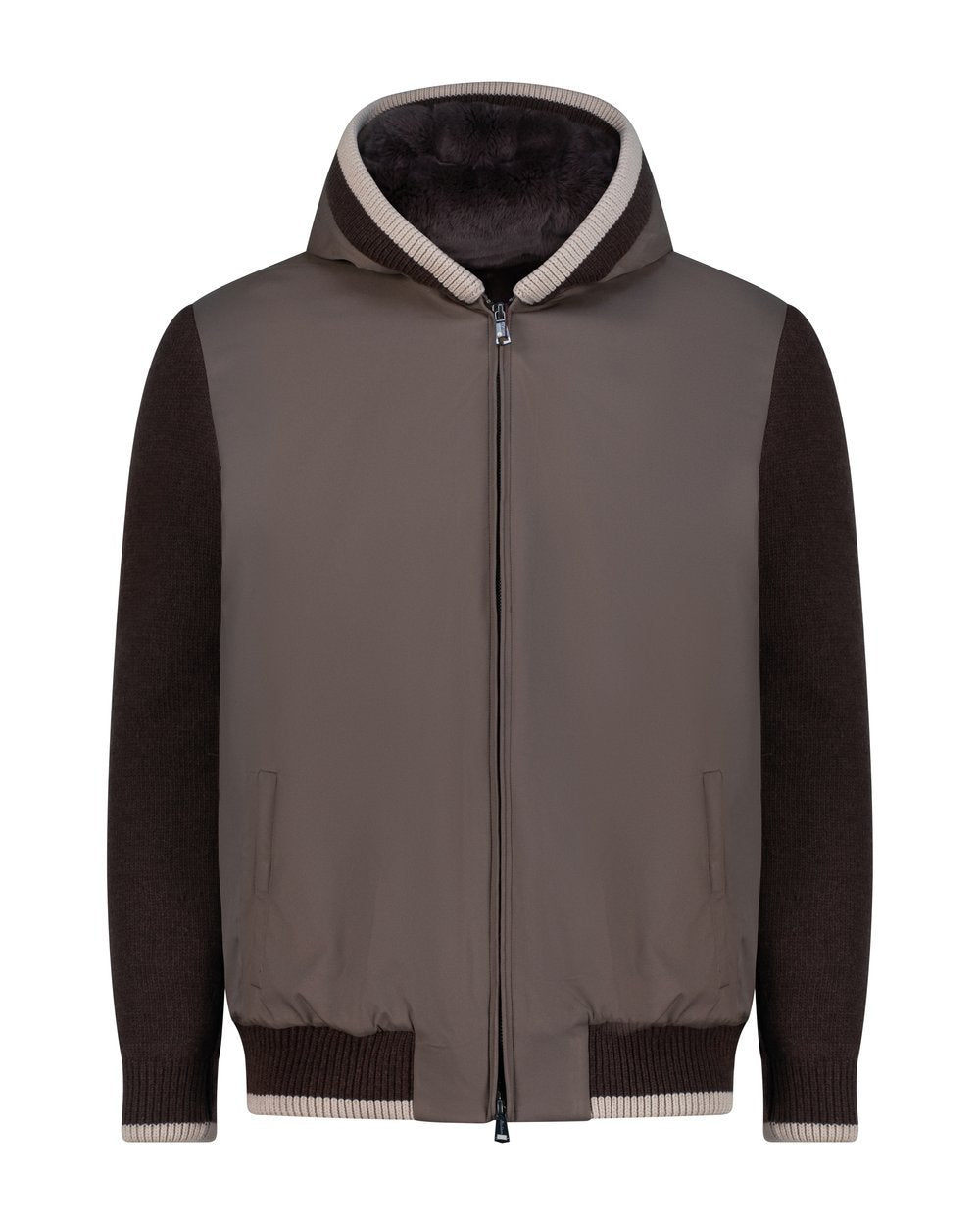 Frost fur hoodie terra bruna