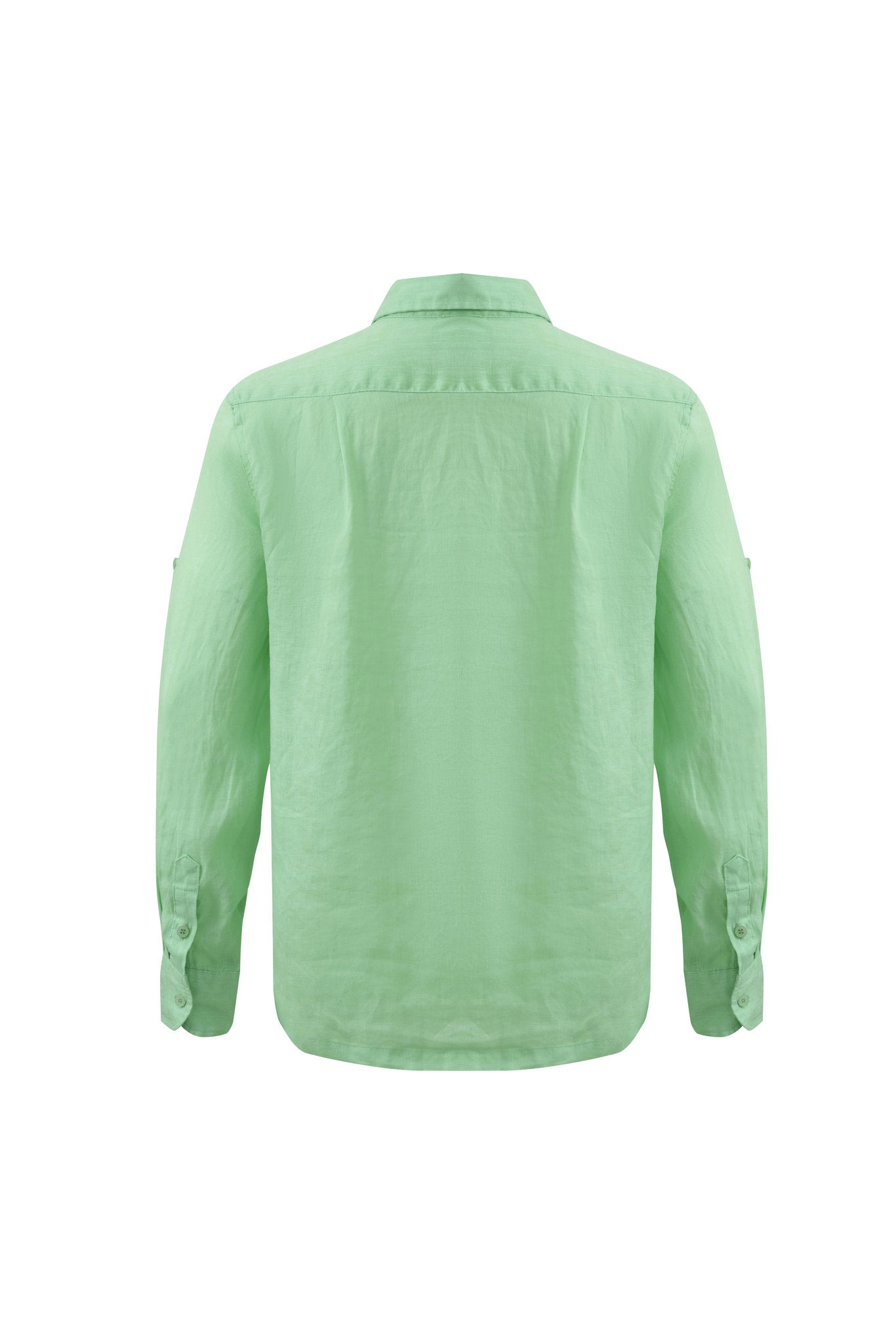 Linen Long Sleeves-Pastel-Mint × Linen Pants-Beige — Combo Look
