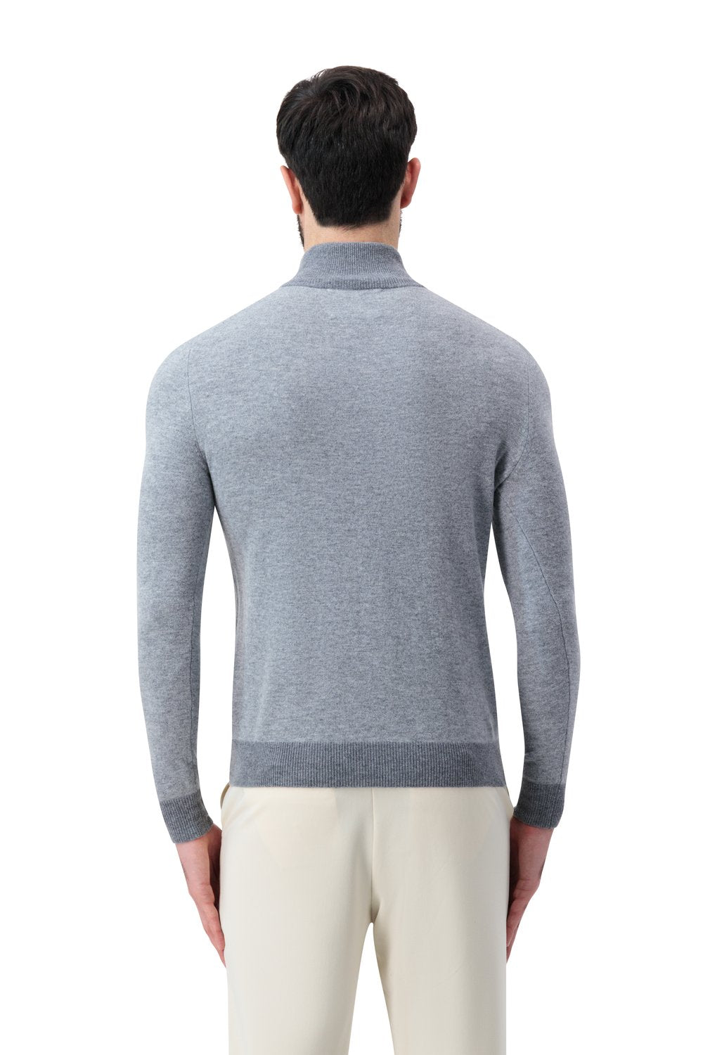 Half zip merino wool sweater smoke
 argentlum
