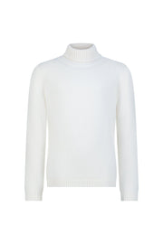 بلوفر أطفال صوف ميرينو هاي نيك - أبيض كريمي