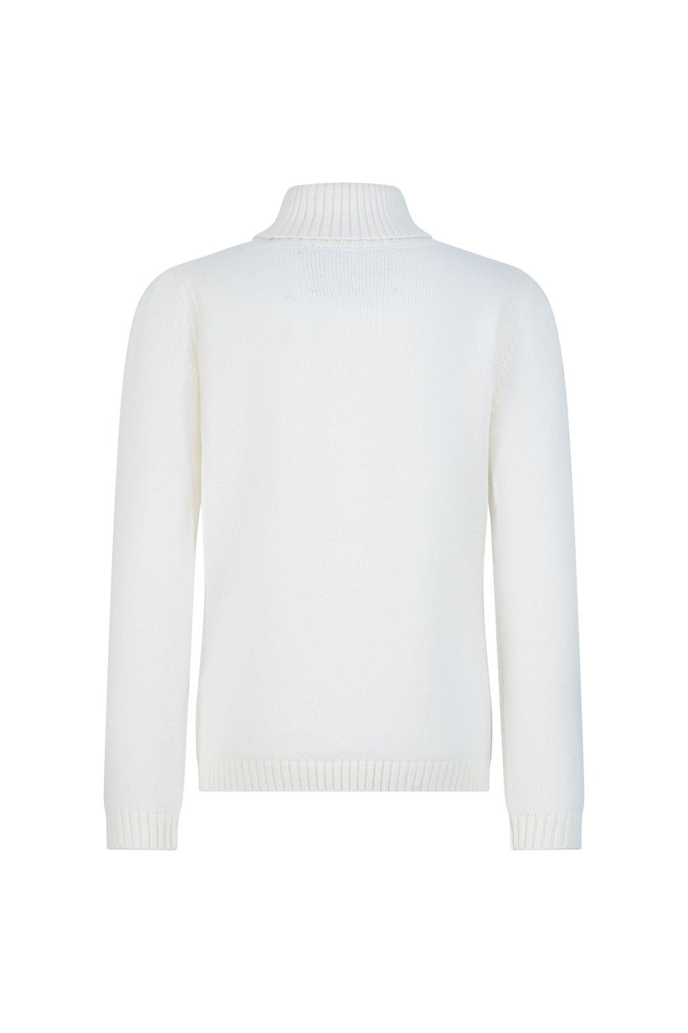 بلوفر أطفال صوف ميرينو هاي نيك - أبيض كريمي