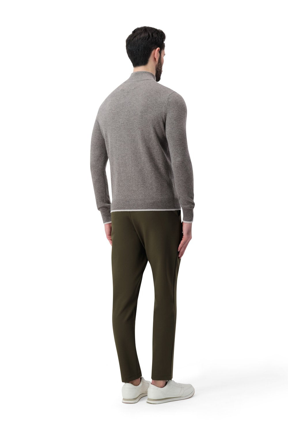 Cashmere half zip sweater vapor
 albatross