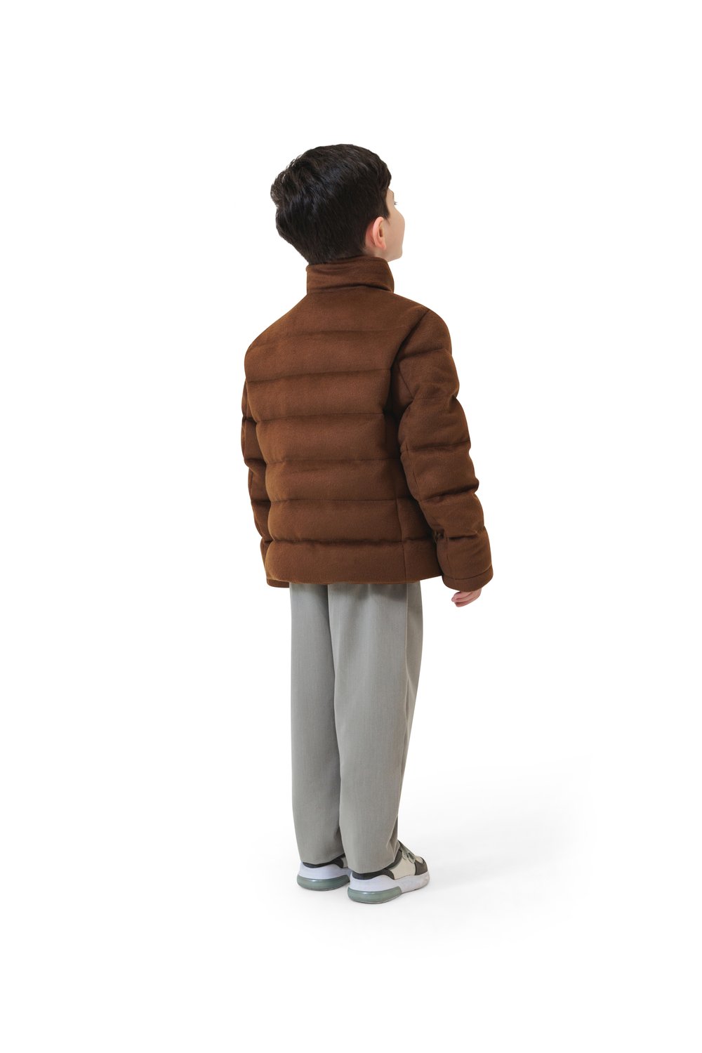 Kid's torino puffer bomber terra bruna