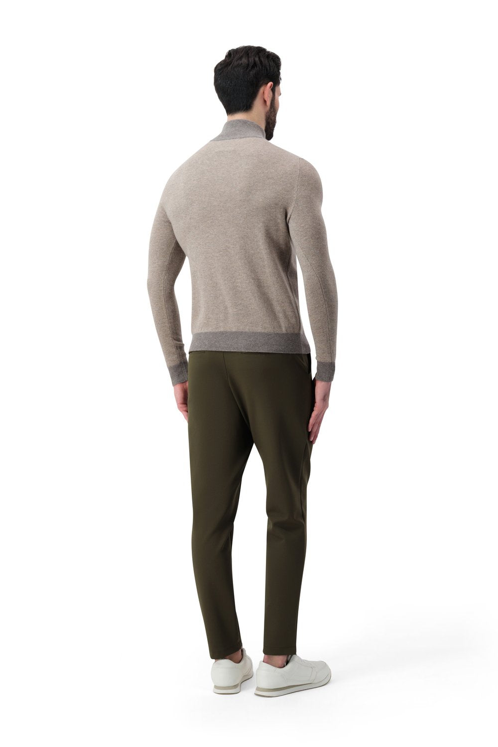 Half zip merino wool sweater cobble
 vapor