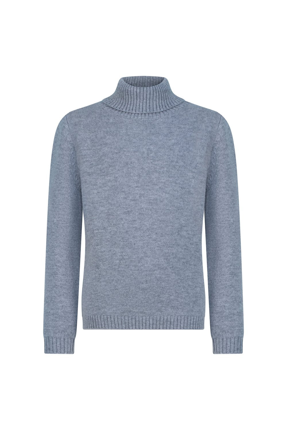 بلوفر أطفال صوف ميرينو هاي نيك - رمادي دخاني