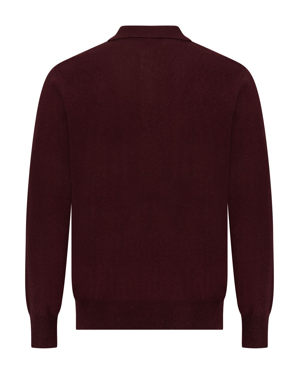 Half zip rib merino wool sweater chestnut brown