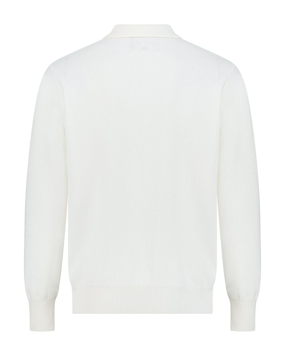 Half zip rib merino wool sweater cream white