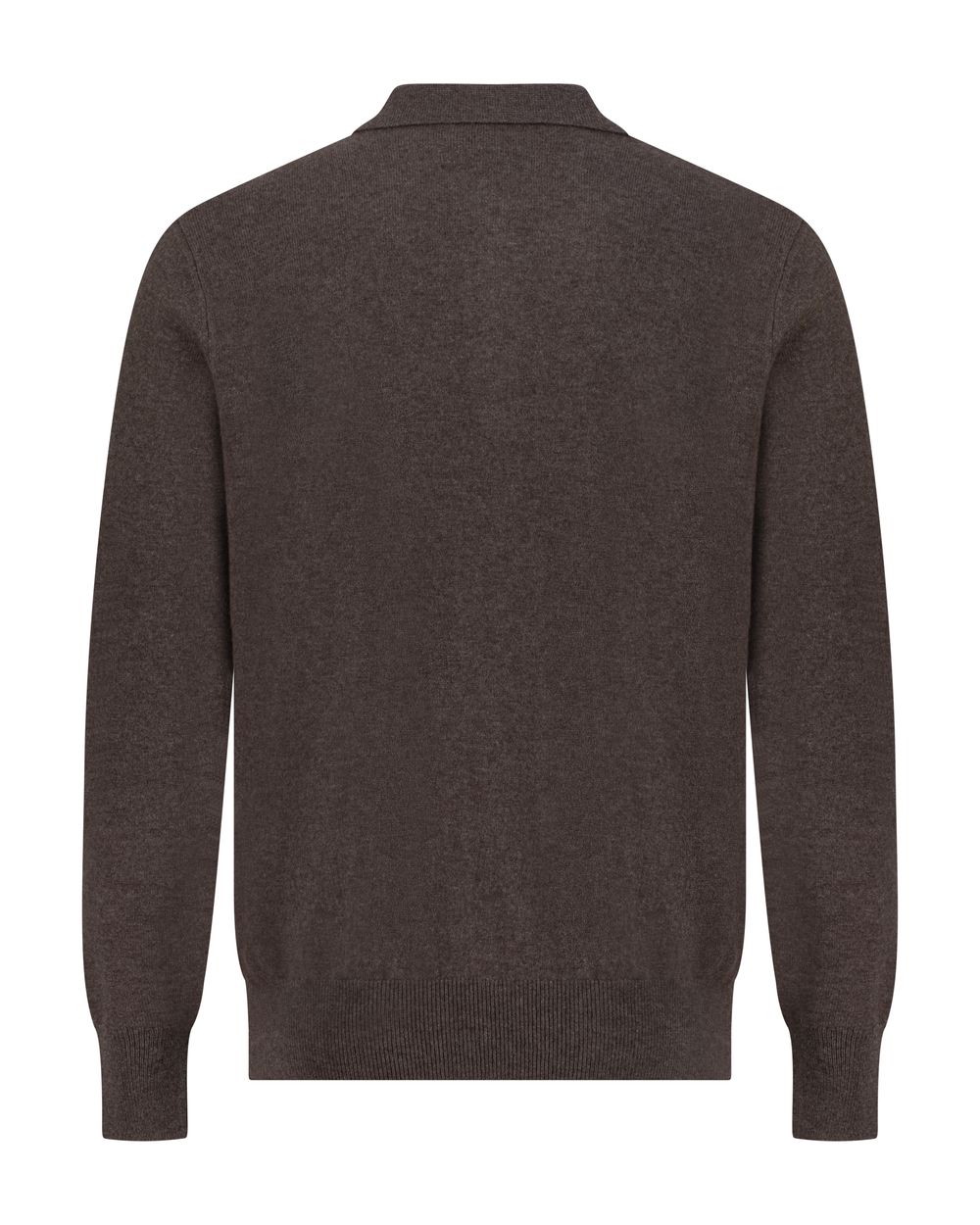 Half zip rib merino wool sweater umber