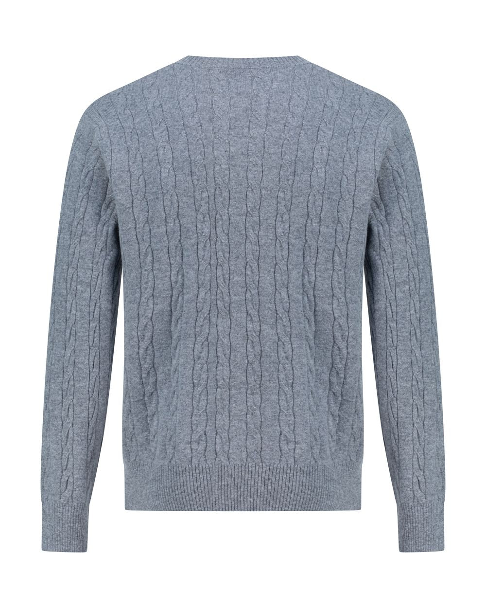 Cashmere  round neck  cable  sweater slate