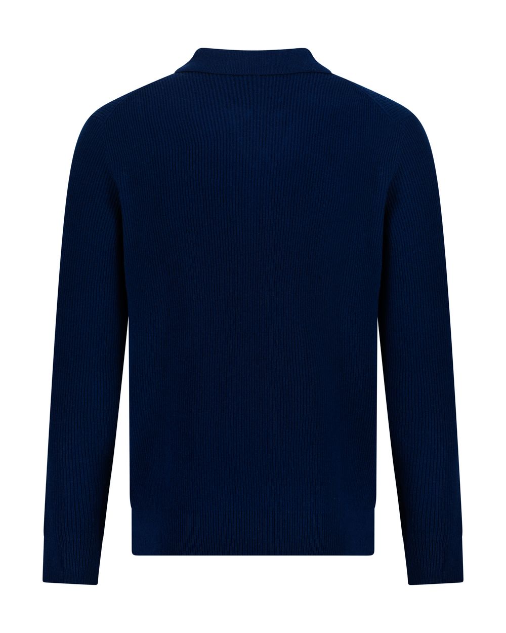 Open collar rib merino wool sweater bay