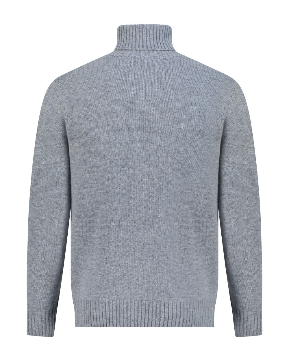 Rib turtle neck merino wool sweater smoke