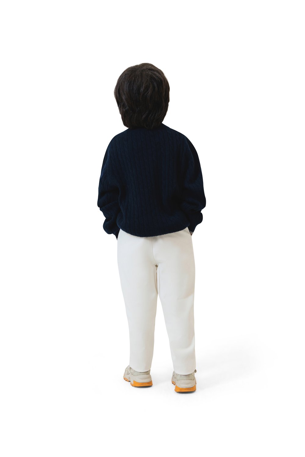 Kid's cashmere half zip cable cosmos
 slate