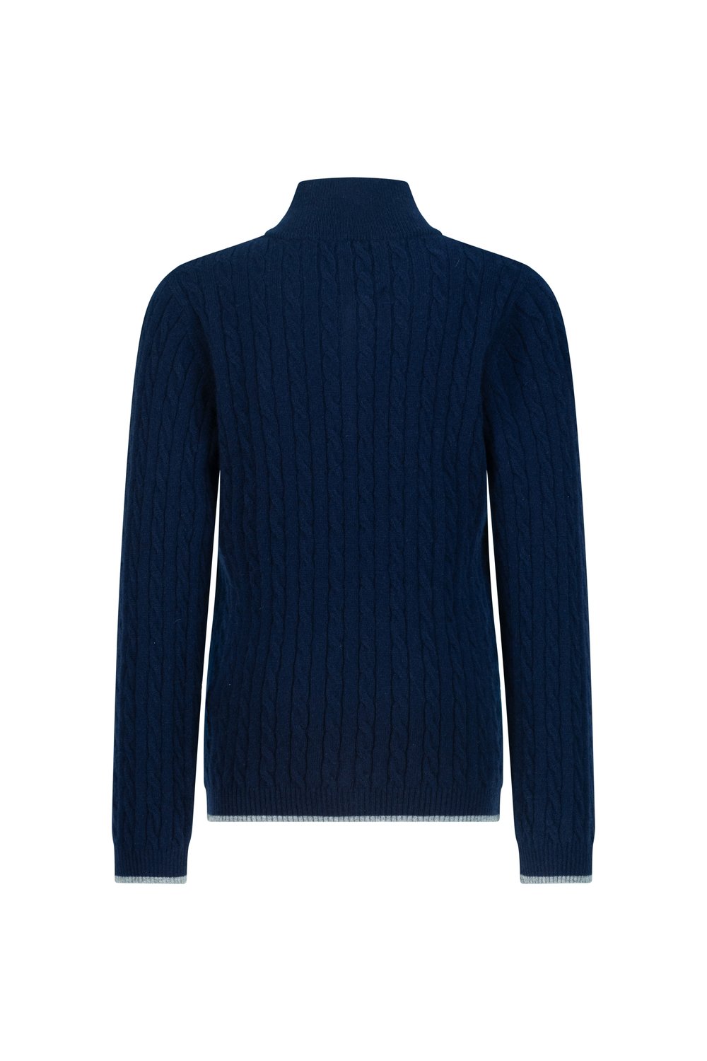 Kid's cashmere half zip cable cosmos
 slate