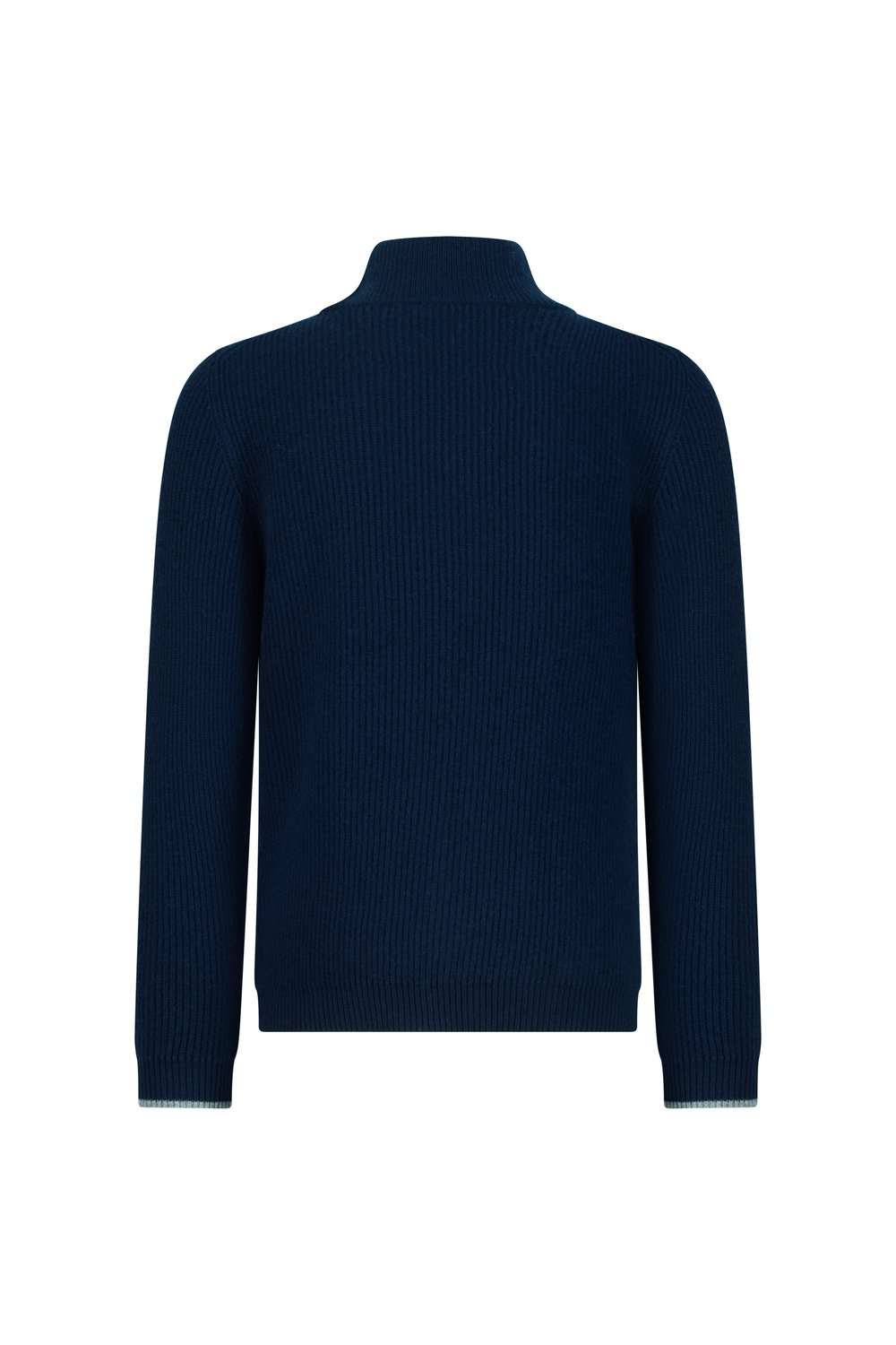 Kid's full zip rib merino wool sweater bay 
 smoke