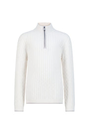 Kid's cashmere half zip cable lily 
 albatross