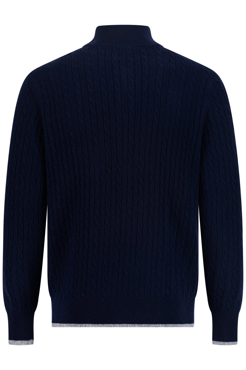 Cashmere  half zip  cable  sweater cosmos
 slate