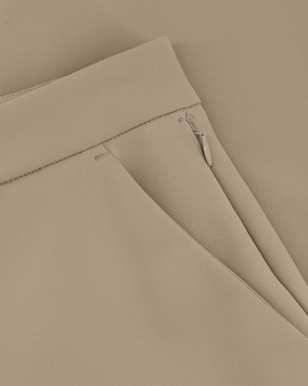Compact nylon trousers camel beige