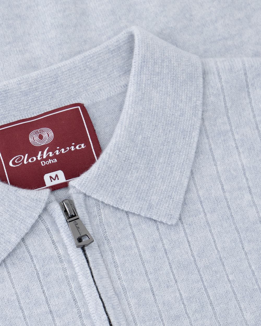 Half zip rib merino wool sweater sanderling