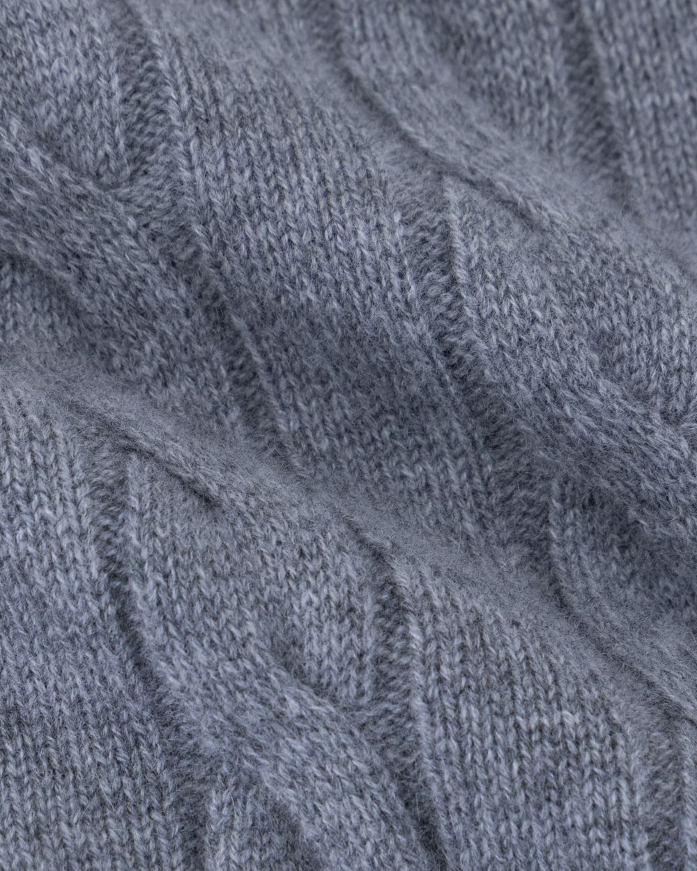 Kid's cashmere turtle neck cable sweater slate