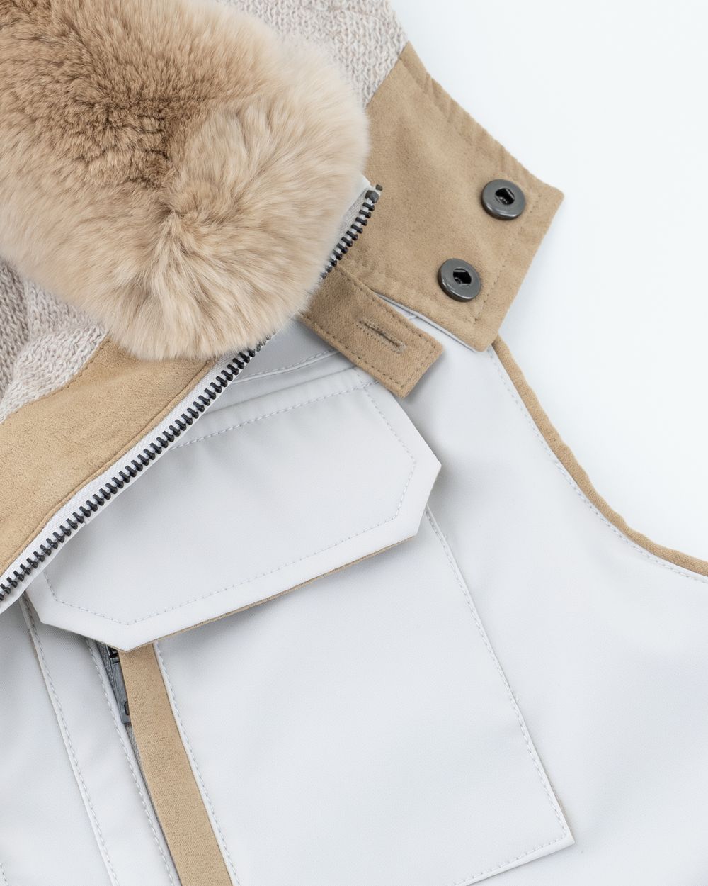 Lunaro contrast vest sandstone cream