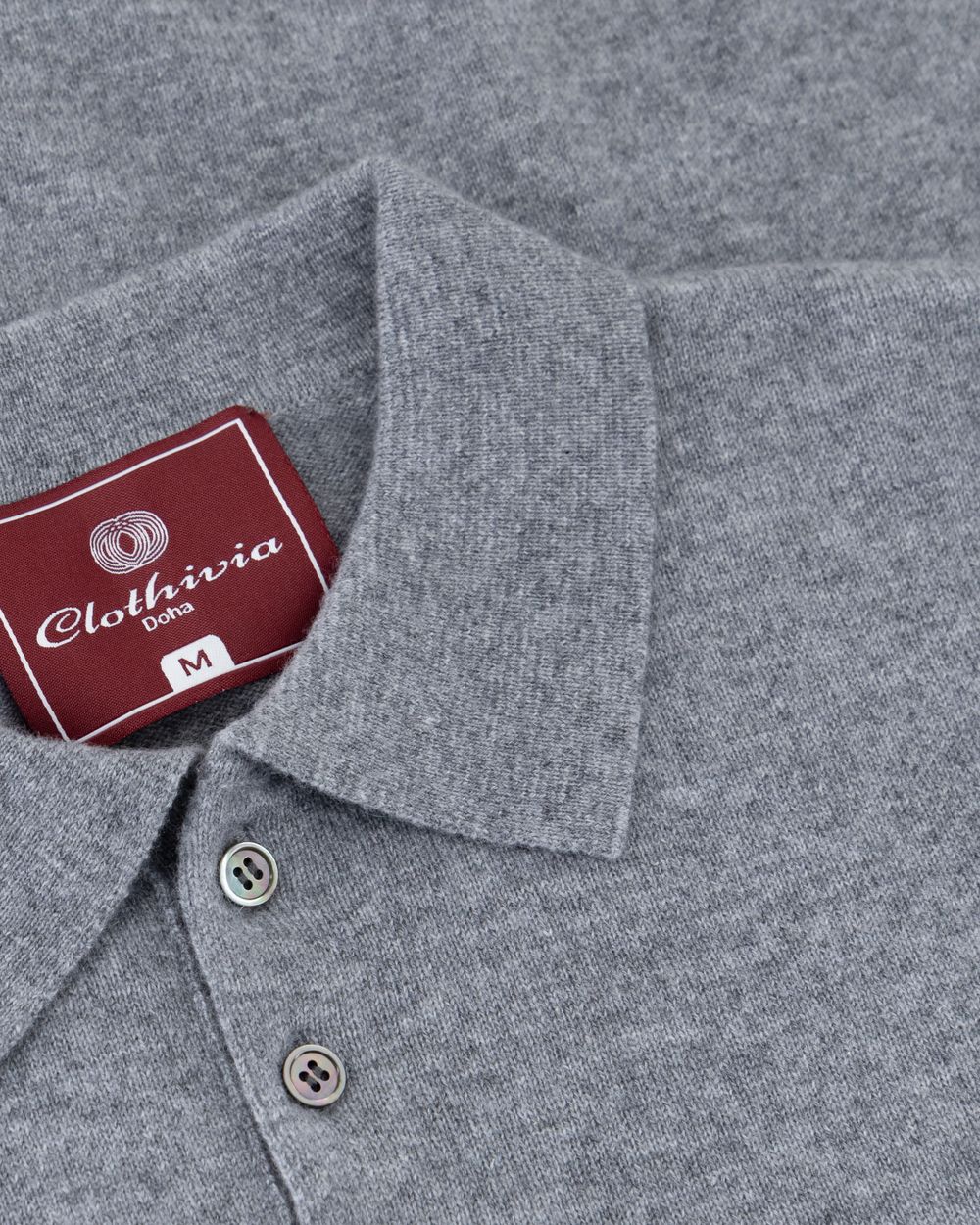 Cashmere polo sweater slate