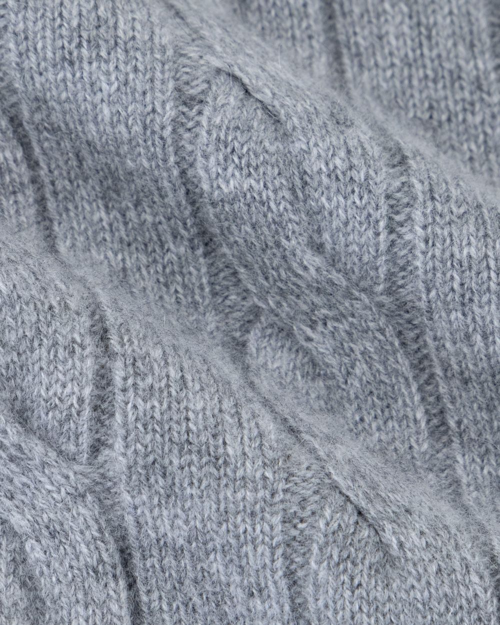 Cashmere turtle neck cable sweater slate