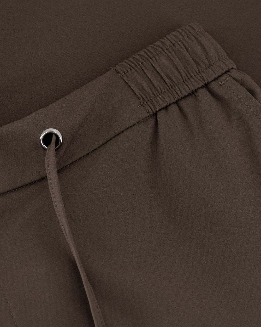 Soft weave nylon trouser coffee bean
