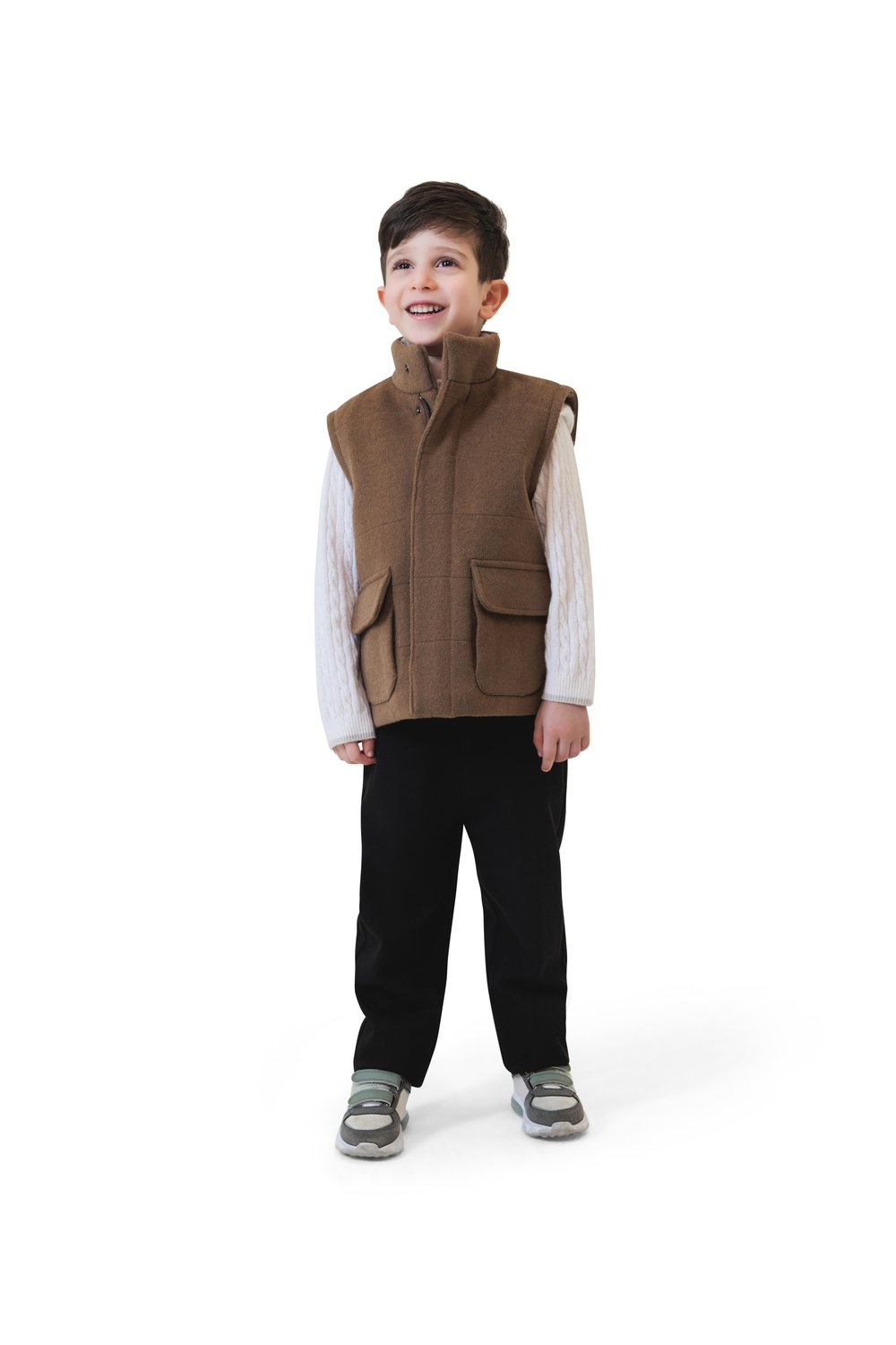Kid's sereno wool vest caffè taupe