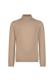 Kid's rib turtle neck merino wool sweater biscottio