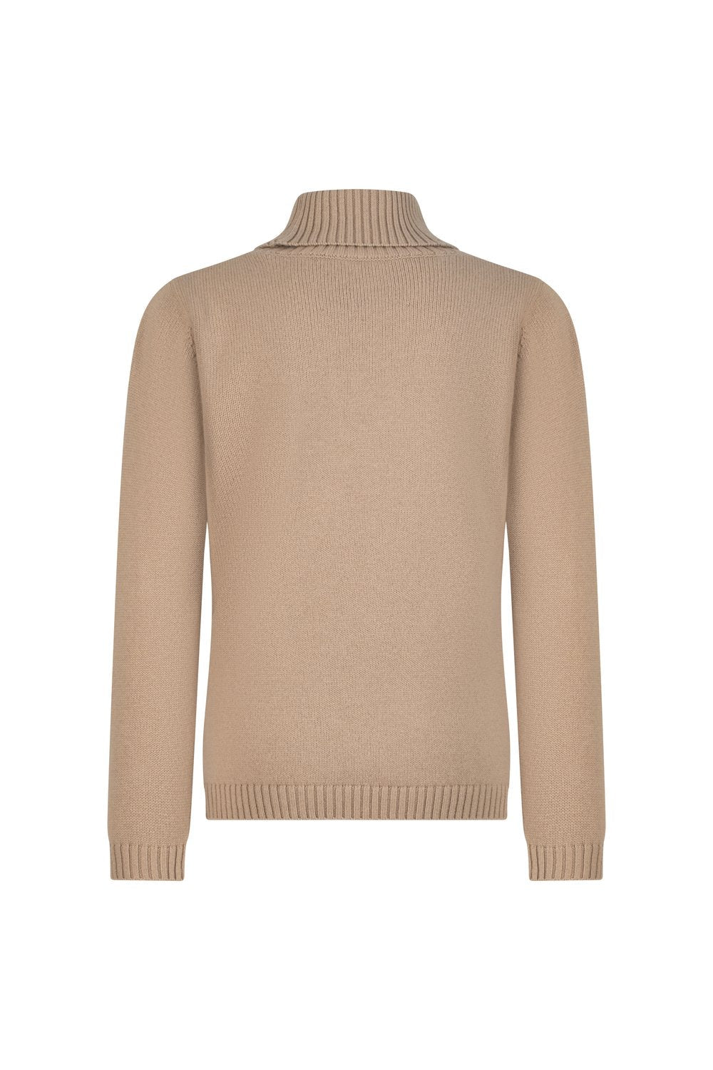 Kid's rib turtle neck merino wool sweater biscottio