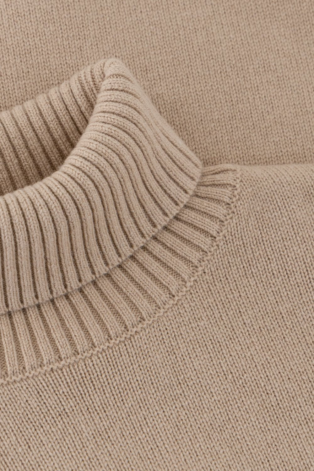 Kid's rib turtle neck merino wool sweater biscottio