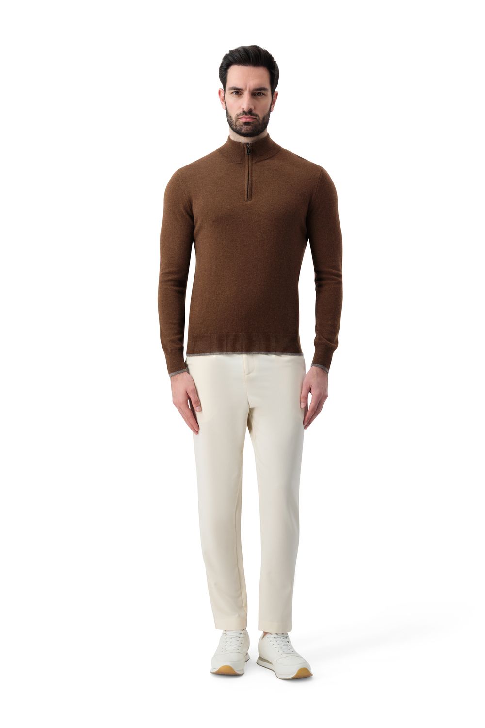Compact nylon trousers classic ivory