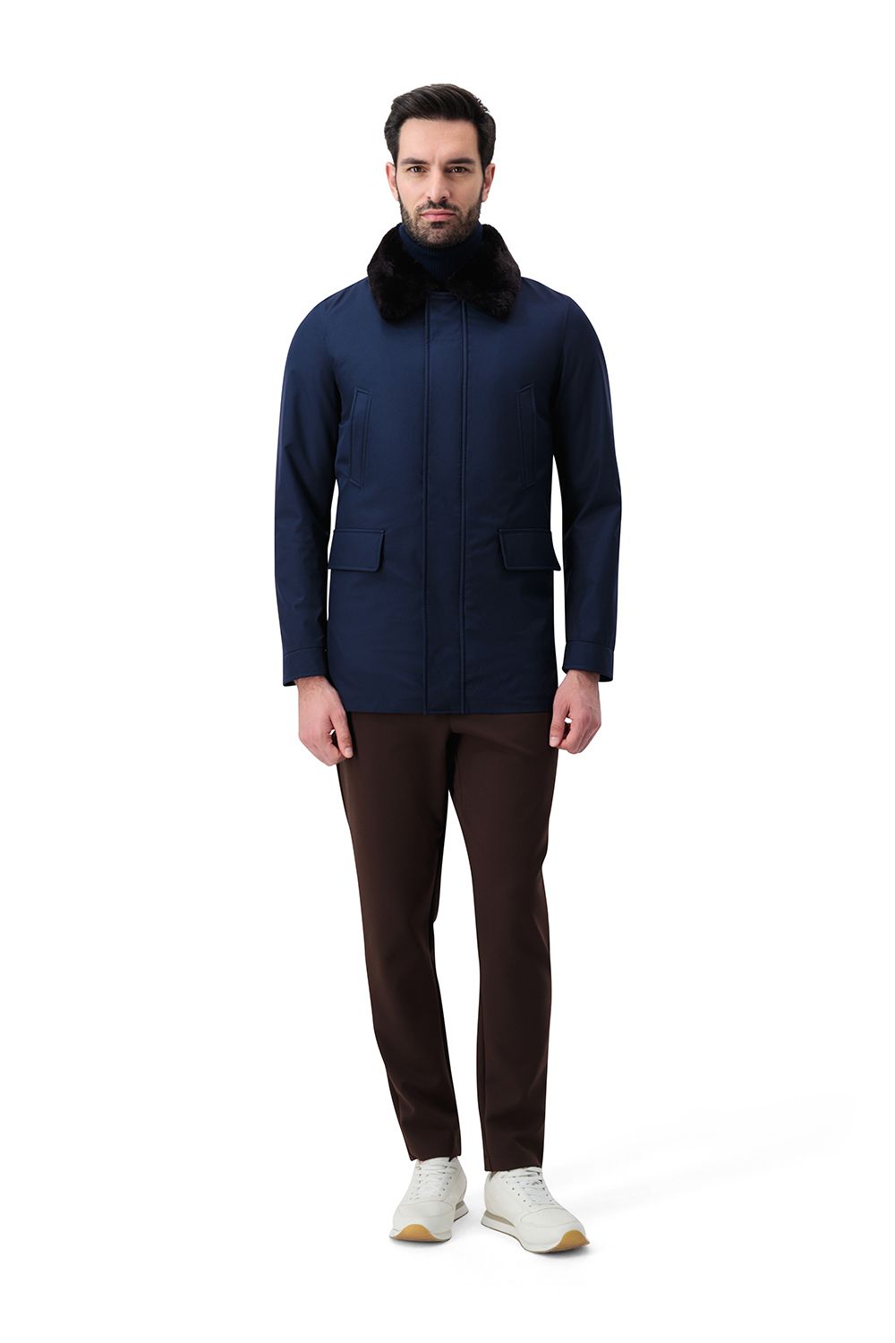 Heritage storm coat midnight azure