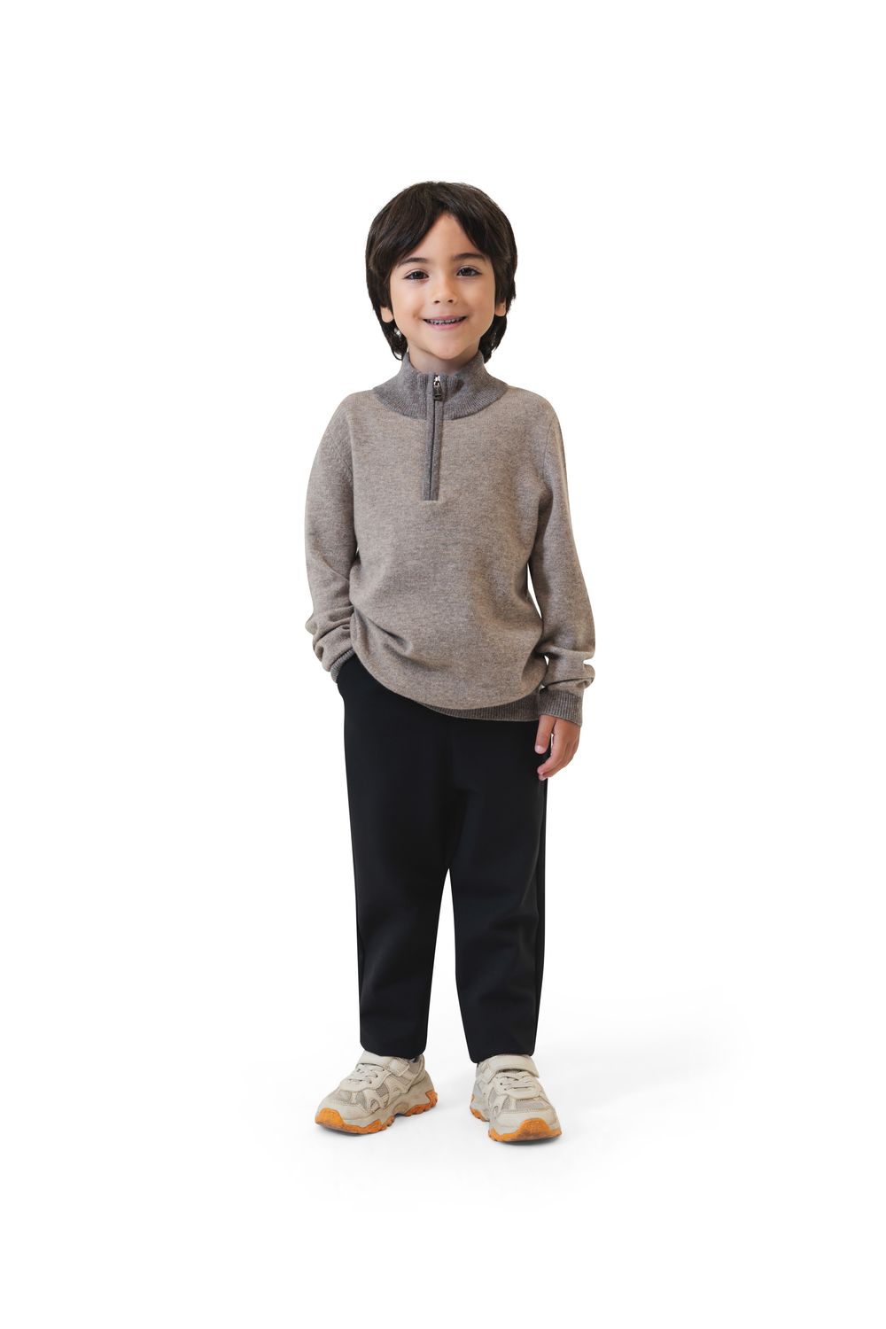 Kid's compact nylon trousers carbon black