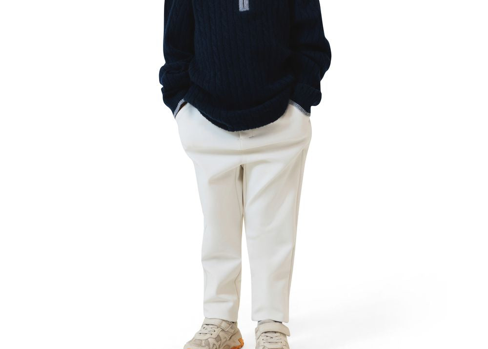 Kid's compact nylon trousers classic ivory