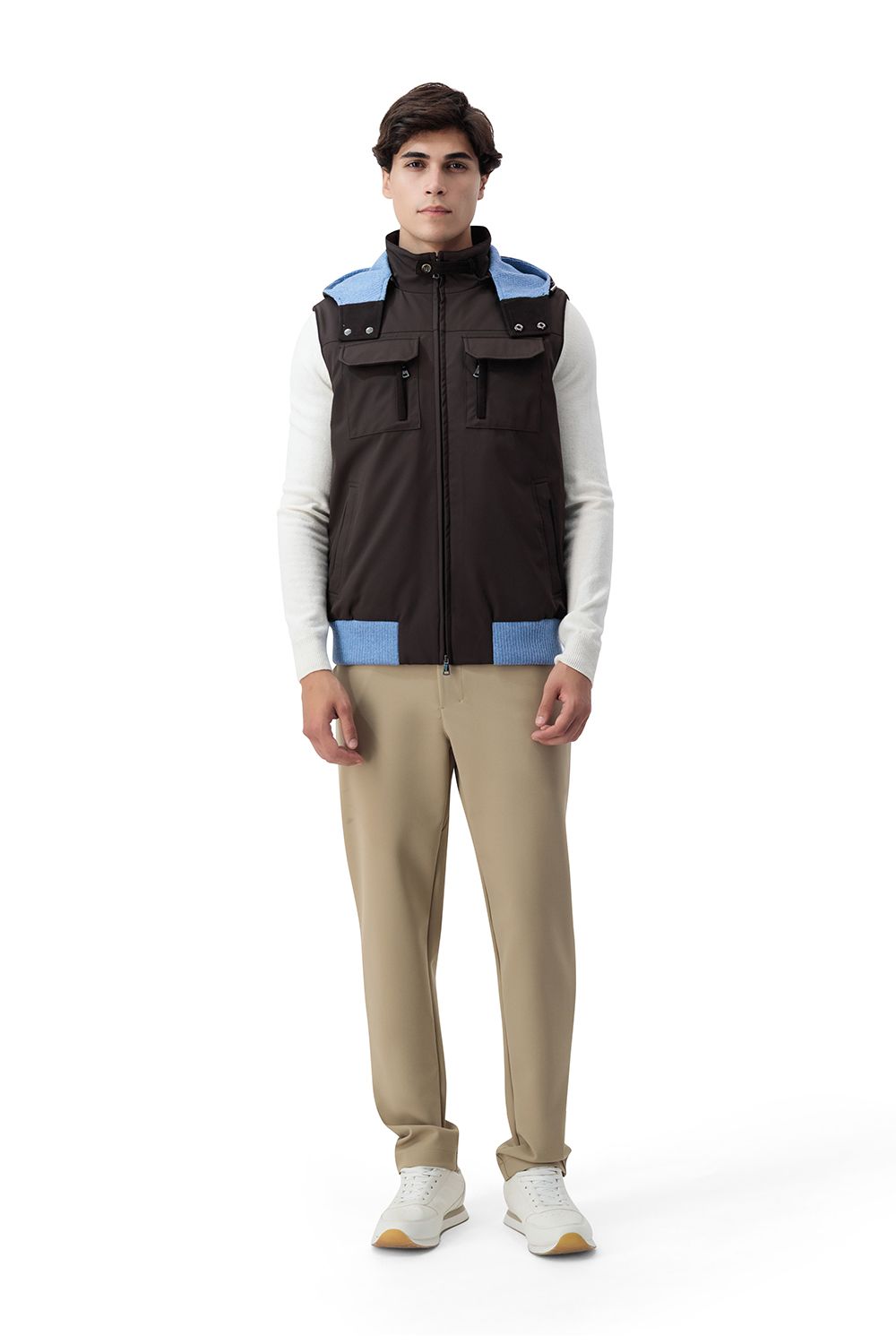 Lunaro contrast vest taupe mist